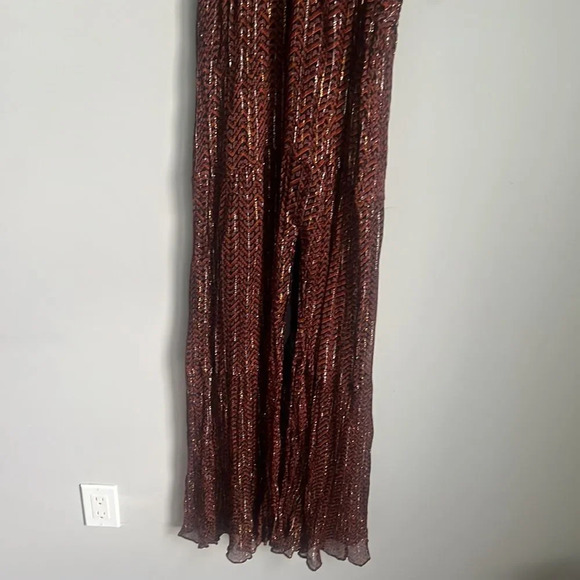 ba&sh Wanda Metallic Herringbone Print Maxi Dress - Picture 5 of 16